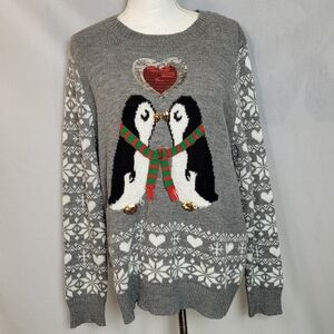 Absolutely Famous Christmas Penguin Sweater Size Extra Large